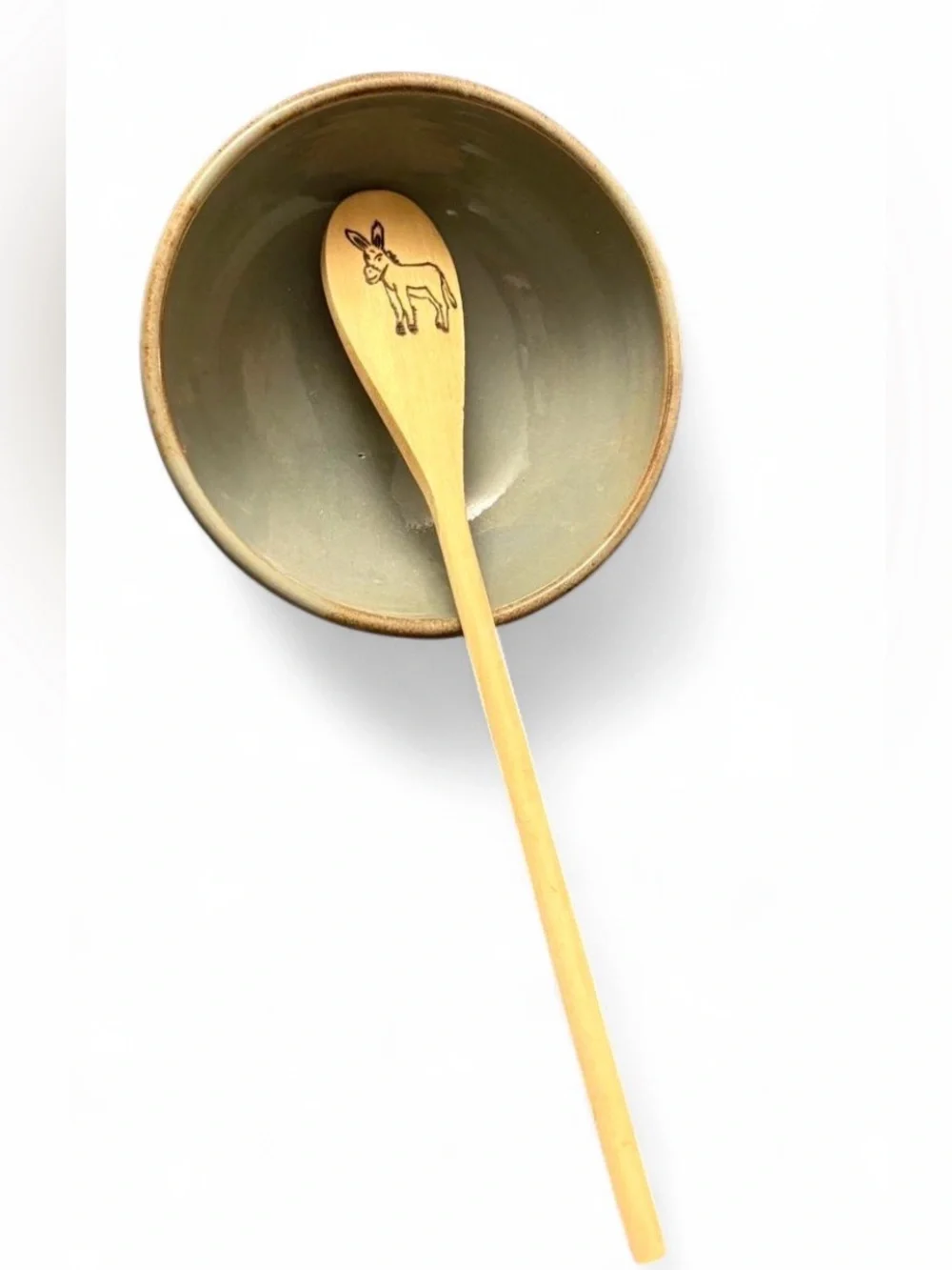 Handmade cottagecore bamboo spoon with wood-burned designs